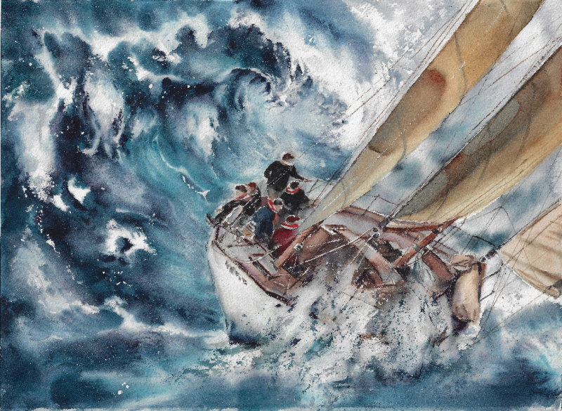 "Storm-2". Aquarelle original