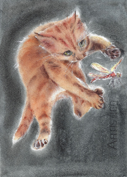"Red muzzle". Author's aqarelle print