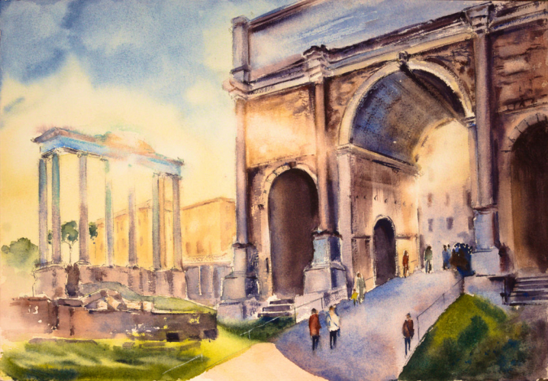 Eternal City. Author's aquarelle print